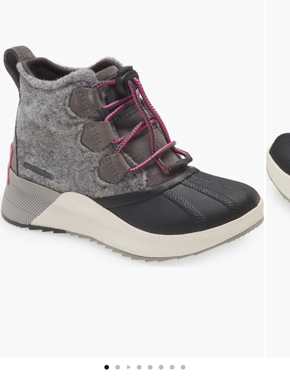 Sorel Kids Gray and Pink Waterproof Winter Boot